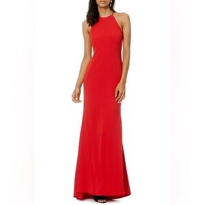 Badgley Mischka slow burn Vibrant Red Maxi Dress gown size 2